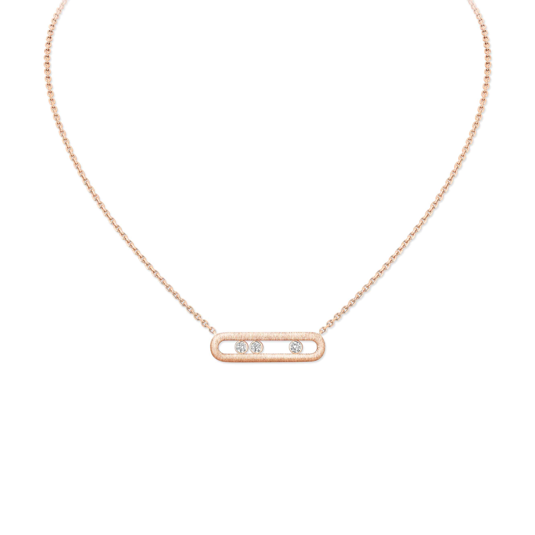 MESSIKA MOVE CLASSIQUE CISELÉ NECKLACE PINK GOLD DIAMOND NECKLACE 14667-PG
